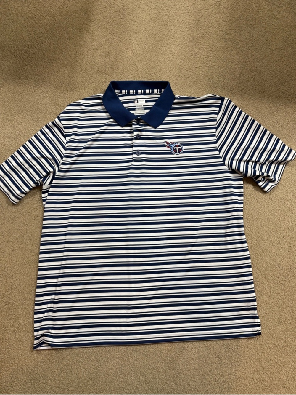 NFL Tennessee Titans Navy and White Striped Men’s Polo